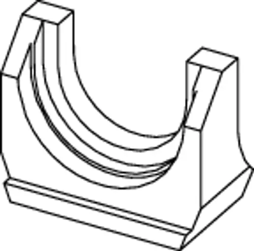 TECE-Fitting in Form einer Pressgabel, zeigt die Struktur und Anschlüsse für eine Verbindung im Heizungs- oder Sanitärbereich.